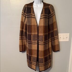 Chic Plaid Long Cardigan